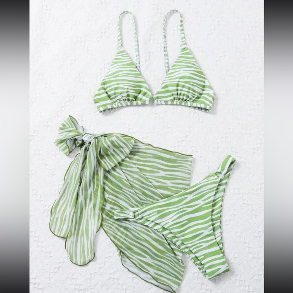 SHEIN Zebra Stripe Bikini Swimsuit